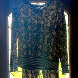 Snake Skin Pattern Small Matching Jumpsuit Soft Animal Print